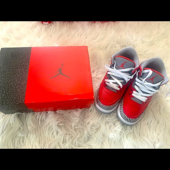 Air Jordan 3 Retro Red Cement - 7Y - Picture 4 of 7